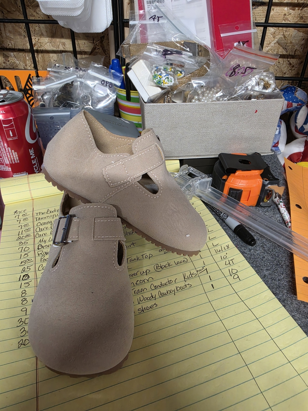 AT-1 Kids Taupe Mary Jane Comfort Shoes Size7